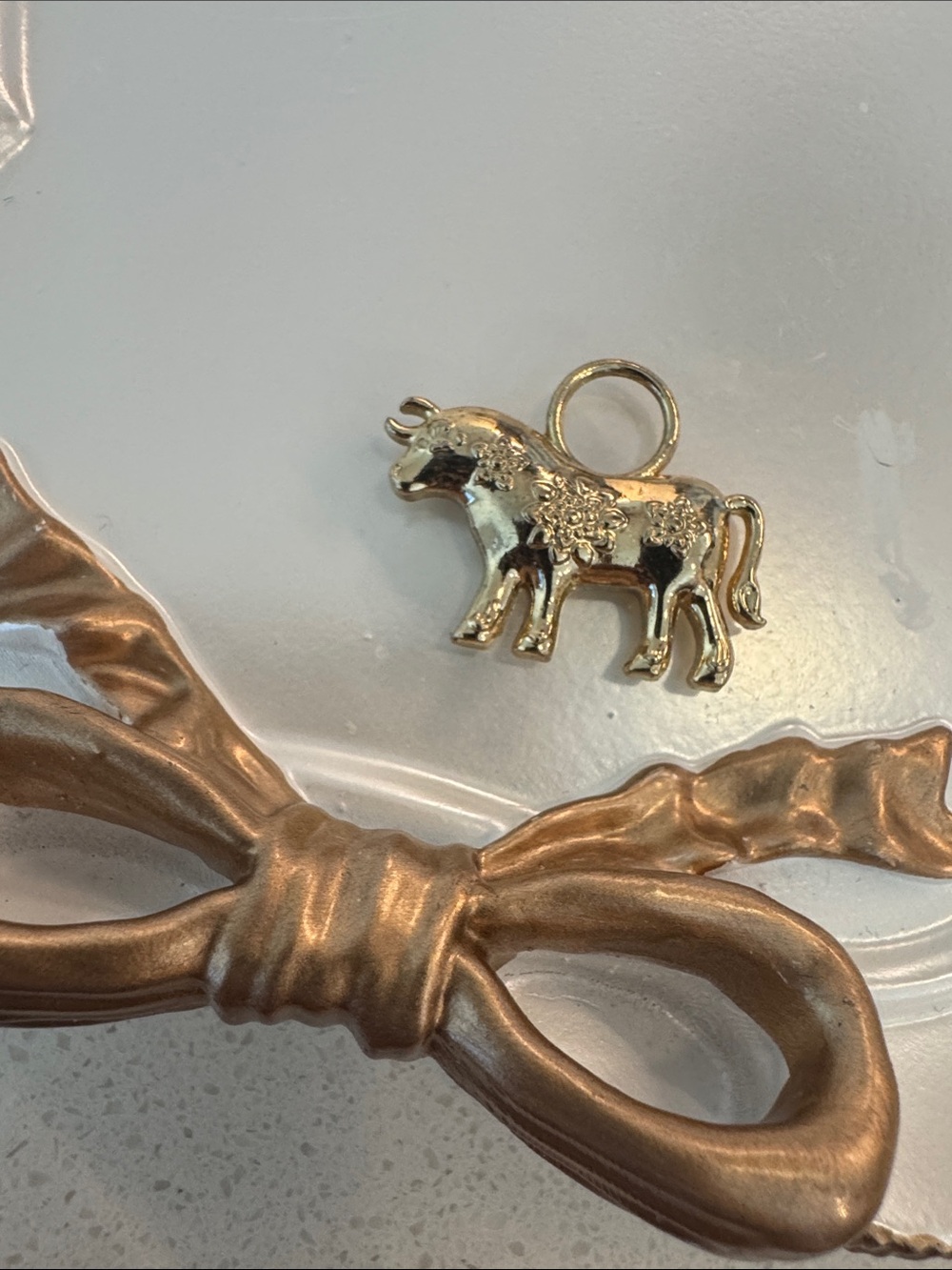 5/22 Gold Bull Pendant Necklace Charm - Women Jewelry